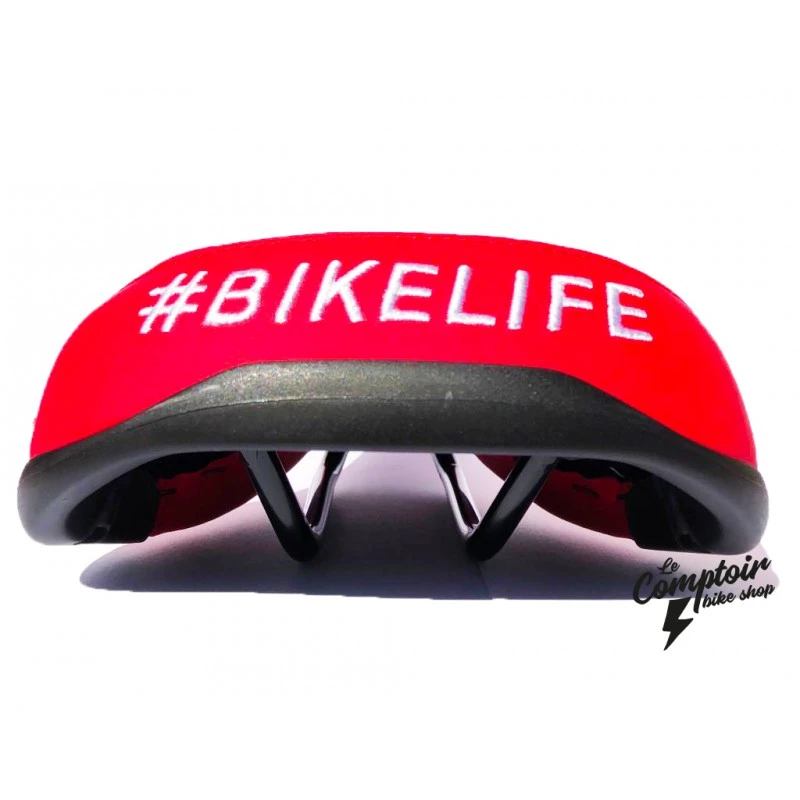 Selle BIKELIFE Rouge Logo Blanc â Image 2